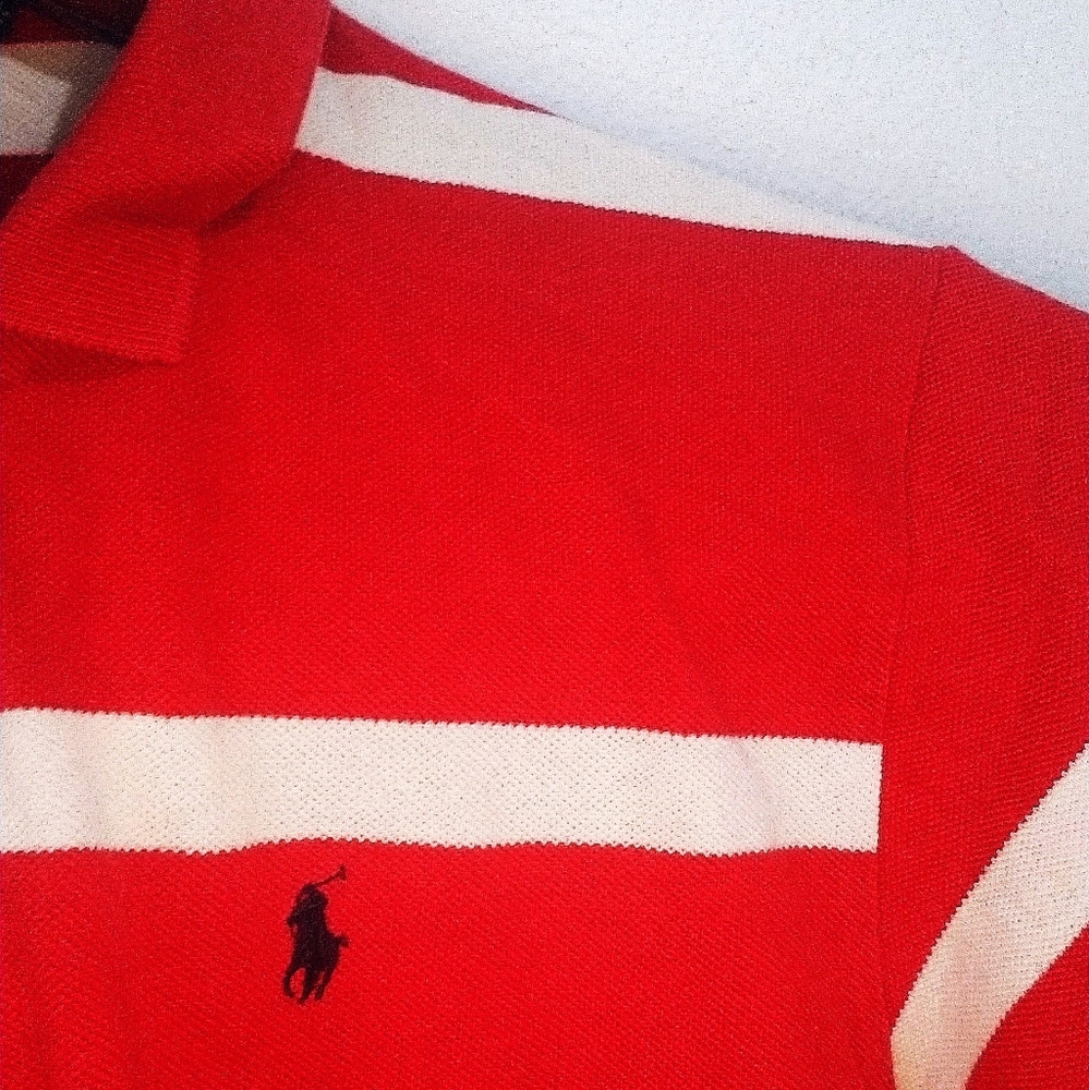 Polo Ralph Lauren Red/White Striped Polo Shirt